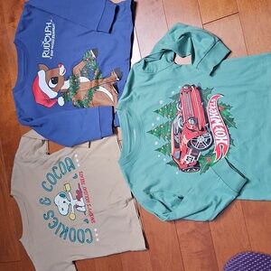 New 3  Long Sleeve Tshirts - Rudolph, Snoopy & Hot Wheels